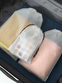 3入組旅行白色抽繩收納包多功能鞋子收納包適用於旅行 - 無色 - 查看 1