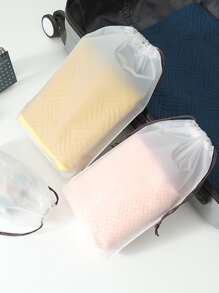 3入組旅行白色抽繩收納包多功能鞋子收納包適用於旅行 - 無色 - 查看 2