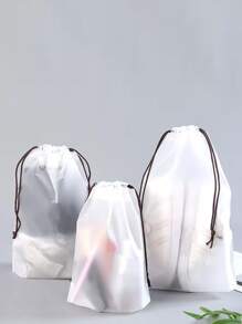 3入組旅行白色抽繩收納包多功能鞋子收納包適用於旅行 - 無色 - 查看 6