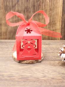 10 piezas Caja de regalo campana de Navidad - Rojo - Ver 1