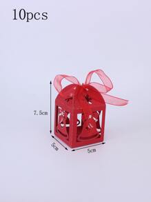 10 piezas Caja de regalo campana de Navidad - Rojo - Ver 3