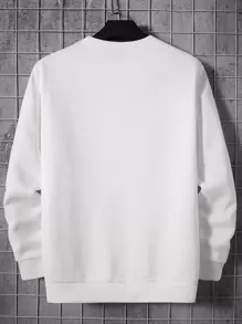 Manfinity VCAY Men Letter Graphic Sweatshirt & Drawstring Waist Trousers - Multicolor - View 8