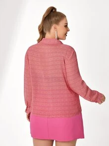 Sara Cennamo Plus Allover Print Button Front Shirt - Multicolor - View 2