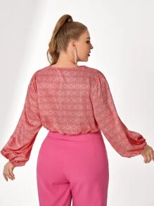 Sara Cennamo 大碼燈籠袖前繫帶短款襯衫 - 彩色 - 查看 2