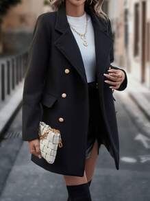 SHEIN Privé 雙排釦西裝領外套