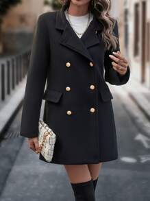 SHEIN Privé 雙排釦西裝領外套