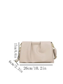Bolso fruncido minimalista con diseño de cadena con solapa