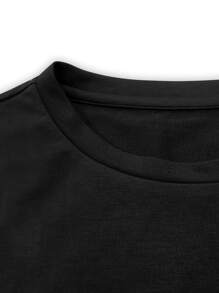 Men Patched Pocket Contrast Trim Tee - Black - View 5