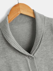 Boys Double Pocket Drop Shoulder Cardigan - Grey - View 4