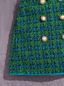 SHEIN 年輕女孩高領t恤與格紋假扣裙 - 彩色 - 查看 3