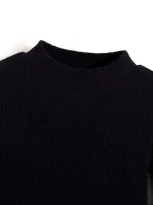 SHEIN 年輕女孩高領t恤與格紋假扣裙 - 彩色 - 查看 4