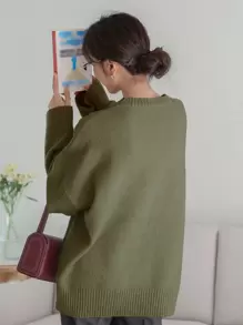 DAZY 落肩开衩毛衣、长袖上衣、秋装