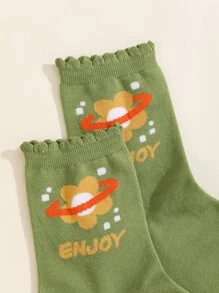 Calze alte con grafica lettera - Multicolore - Visualizzare 3