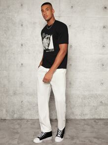 Manfinity NiteLyfe Nam Quần Bông Eo dây rút - trắng - Xem 5