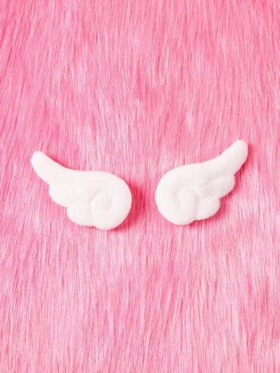 Kawaii 2pcs Wing Decor Hair Clip For Daily Use For Girls Hairstyles Casual Cute Claw Clips Hair Claws Hair Barrettes