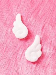 ROMWE Kawaii 2 件装翅膀装饰发夹，适合女孩日常发型休闲可爱爪夹发夹发夹