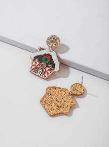Christmas House Drop Earrings - Multicolor - View 2