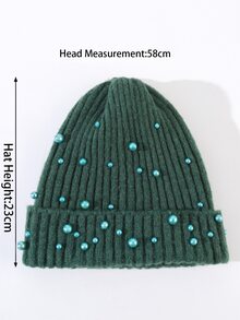 人造珍珠裝飾豆豆帽