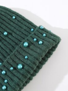 人造珍珠裝飾豆豆帽