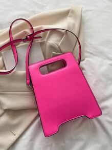 Warning Sign Design Novelty Bag, Faux Leather Crossbody Bag, Creative Stop Sign Purse For Women