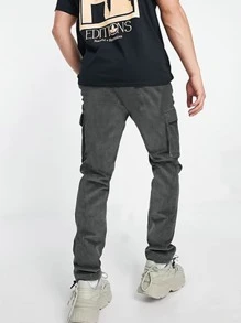 Manfinity 男士側翻蓋口袋工裝褲