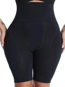 Solid Shapewear Shorts - Black - View 3