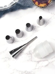 6pcs Stainless Steel Piping Nozzle Set - Silver - View 2