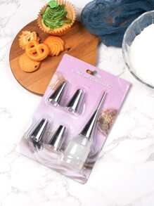 6pcs Stainless Steel Piping Nozzle Set - Silver - View 3