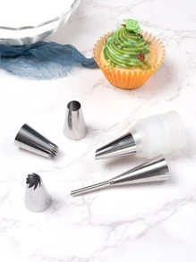 6pcs Stainless Steel Piping Nozzle Set - Silver - View 4
