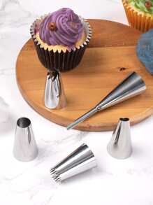 6pcs Stainless Steel Piping Nozzle Set - Silver - View 5
