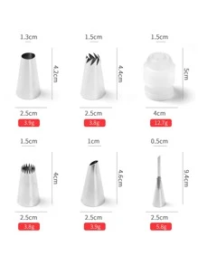 6pcs Stainless Steel Piping Nozzle Set - Silver - View 8