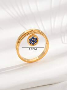 1 件 18k 镀金方晶锆石吊坠戒指，适合日常佩戴 - 金黃色 - 查看 4