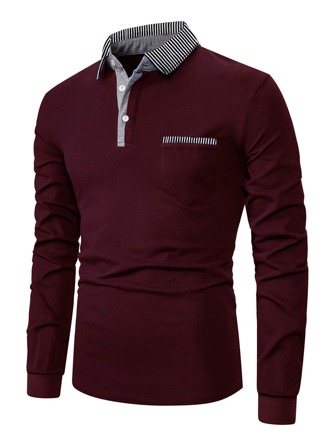 Hombres Camisa polo con estampado de rayas