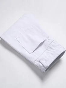 男士破洞修身直筒牛仔裤 - 白色 - 查看 3