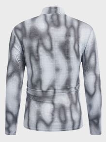 ROMWE MEN Tops Nam Đồ họa Đường phố - Xám - Xem 2