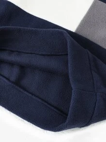 Boys Letter Embroidery Colourblock Sweatshirt Without Shirt - Navy Blue - View 6