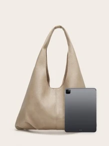 2pcs New Fashion Large Capacity Casual Versatile Mother-Child Bags, Soft Leather-Feel PU Material, High-Quality Handbag & Shoulder Bag For Women, Elegant & Suitable For Office, College, Daily Use - Khaki - View 5