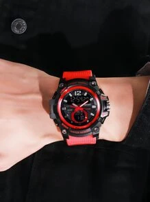 Skmei Hombres Reloj electrónico impermeable pantalla dual - Rojo - Ver 2