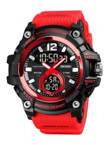 Skmei Hombres Reloj electrónico impermeable pantalla dual - Rojo - Ver 4