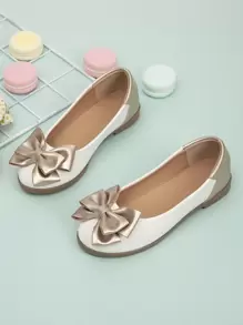 女孩蝴蝶結裝飾芭蕾舞鞋 - 金色 - 查看 3