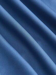 SHEIN BAE Cut Out Backless Ruched Wrap Hem Halter Dress - Navy Blue - View 6