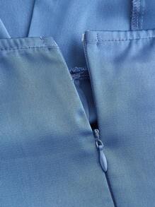 SHEIN BAE Cut Out Backless Ruched Wrap Hem Halter Dress - Navy Blue - View 5