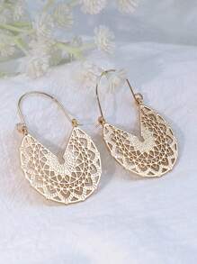 TopHanqi 4pairs Hollow Out Flower & Geometric Design Earrings Valentines,Mom,Mother,Mother's Day,Gift