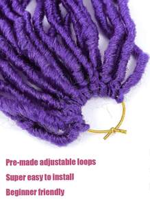 1 paquete de cabello trenzado púrpura suave Locs Crochet, de 18 a 36 pulgadas de largo, extensiones de cabello sintético Crochet Locs falsos/morados, regalos de Navidad (Púrpura#) - Ver 6