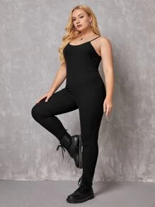 SHEIN EZwear 大碼格紋落肩袖短款襯衫和吊帶連體褲 - 彩色 - 查看 5