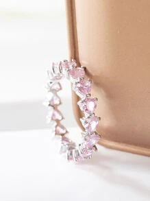 Cubic Zirconia Decor Ring - Pink - View 2