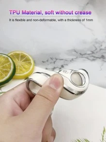 水鑽裝飾車鑰匙殼兼容Fiat 500/Panda Stilo,鑰匙表袋用鏈條或絲帶連接到馬甲懷錶套 - 白色 - 查看 4