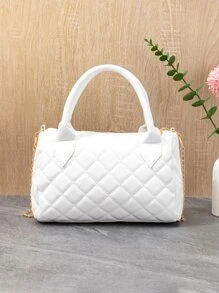 New Festival Gift Large-Size Thread Embellished Chain Shoulder Bag, Handbag - White - View 2