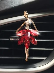 Rhinestone Girl Design Car Air Outlet trang trí - Đỏ - Xem 1