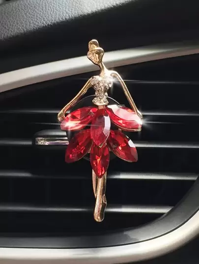 Rhinestone Girl Design Car Air Outlet Decoration